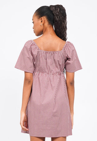Gingham Short Sleeve Mini Dress