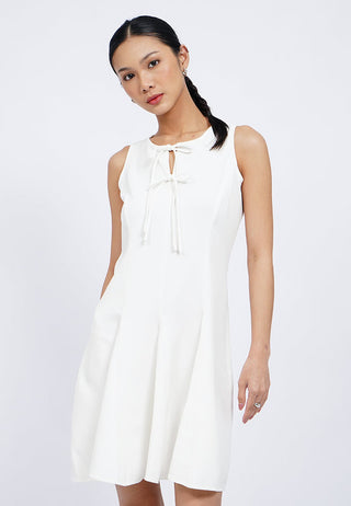 Ribbon Details Flowy Mini Dress