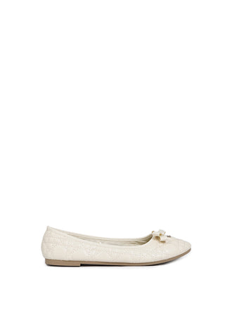 Off White Ballerina Flats