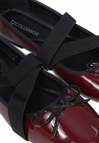 Cherry Red Strap Ballet Flats