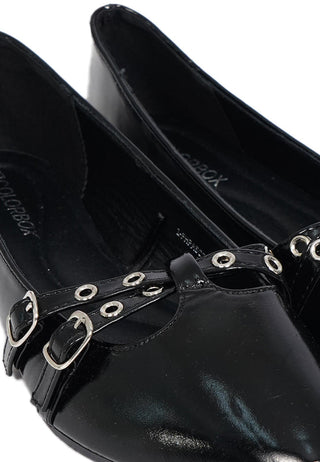 Black Buckle Flats