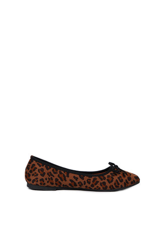 Leopard Bow Ballerina Flats