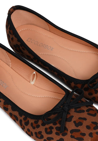 Leopard Bow Ballerina Flats