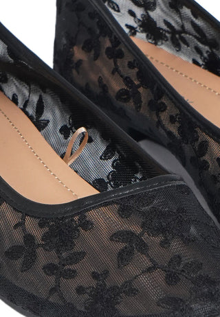 Black Lace Flats