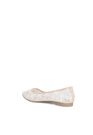 Beige Lace Flats
