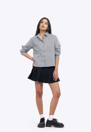 Textured Long Sleeve Stripes Shirt