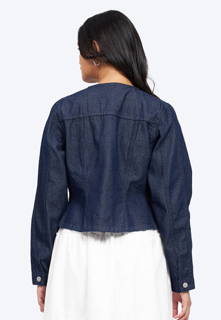 Round Neck Denim Jacket