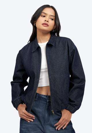 Zipped Up Denim Jacket