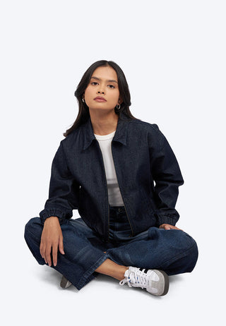 Zipped Up Denim Jacket