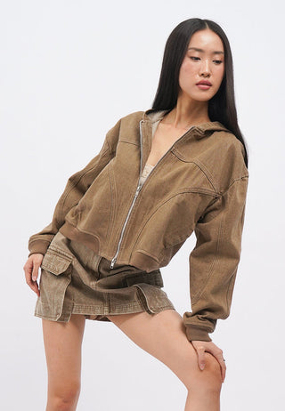 Oversized Denim Hoodie Jacket
