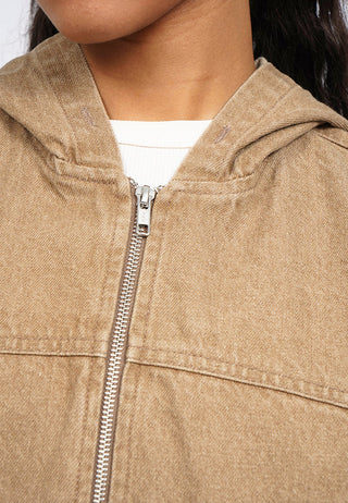 Hooded Long Sleeve Denim Jacket
