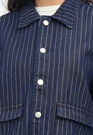 Oversized Stripes Denim Jacket