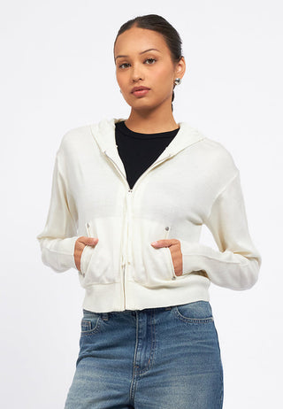 Long Sleeves Zip Up Knit Jacket