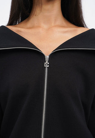 Two Way Zip Up Oversized Jacket