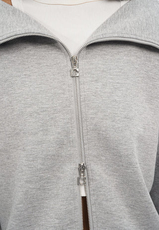 Two Way Zip Up Oversized Jacket