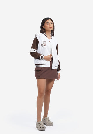 Contrast Sleeve Varsity Jacket