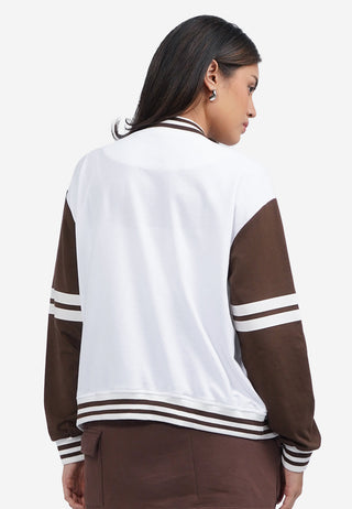 Contrast Sleeve Varsity Jacket