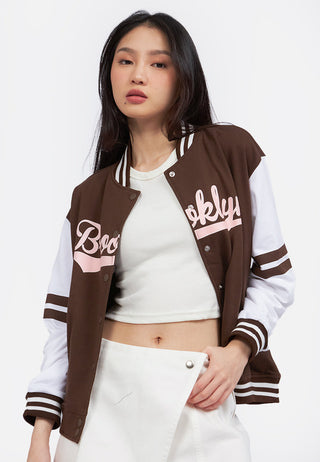 Contrast Sleeve Varsity Jacket