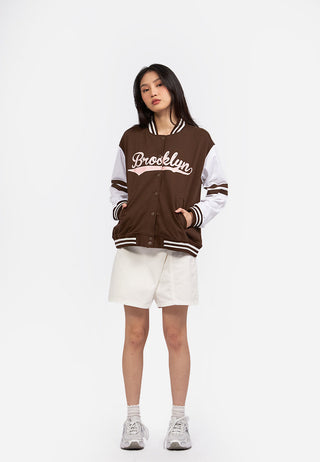 Contrast Sleeve Varsity Jacket