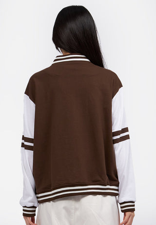 Contrast Sleeve Varsity Jacket