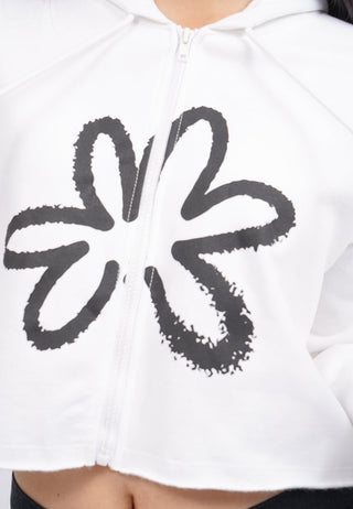 Graphic Crop Hoodie Jacket