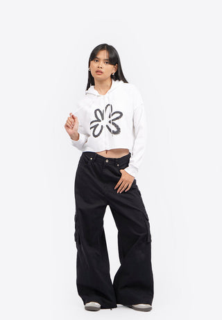 Graphic Crop Hoodie Jacket