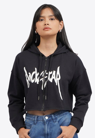 Graohic Crop Hoodie Jacket