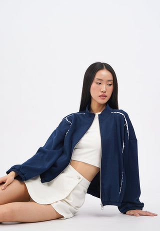 Oversized Lace Trim Jacket