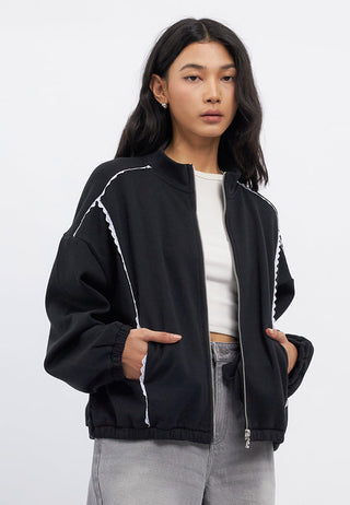 Oversized Lace Trim Jacket