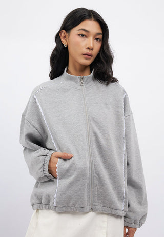 Oversized Lace Trim Jacket