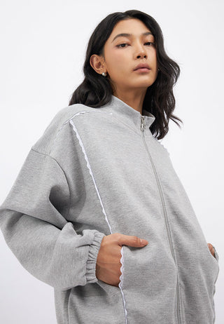 Oversized Lace Trim Jacket
