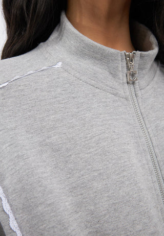 Oversized Lace Trim Jacket