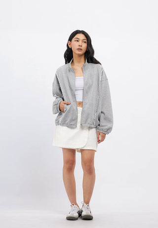 Oversized Lace Trim Jacket