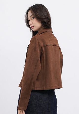 Long Sleeve Fringe Suede Jacket