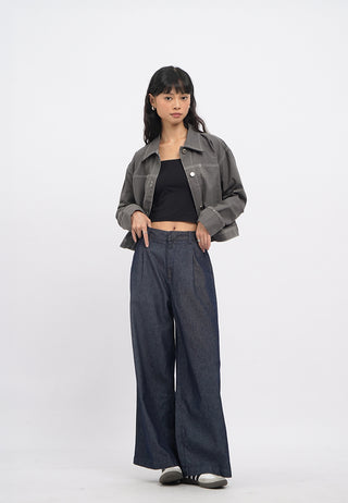 Contrast Stitch Collared Jacket