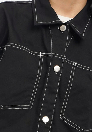 Contrast Stitch Collared Jacket