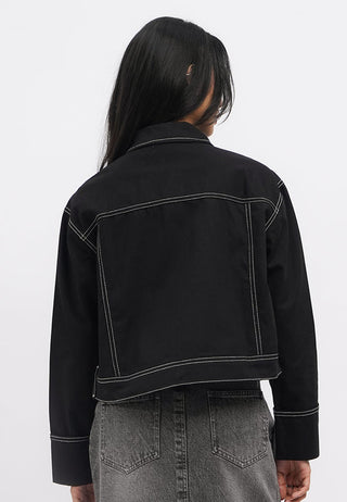 Contrast Stitch Collared Jacket