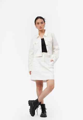 Contrast Stitching Long Sleeve Jacket