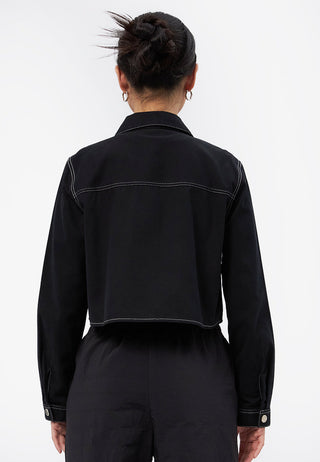 Contrast Stitching Long Sleeve Jacket