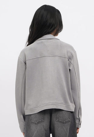Loose Zippered Jacket with Collar