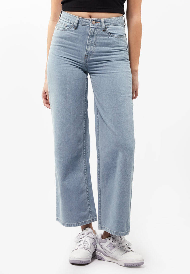 High Waist Wide Leg Denim Trousers HAOTAGS Women Wide Leg Jeans