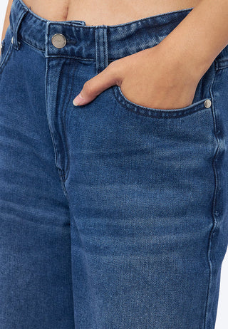 Contrast Hem Wide Leg Jeans