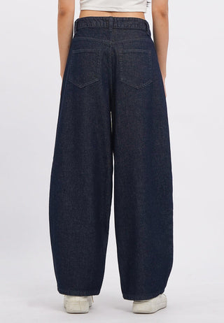 Barrel Denim Pants with Studs