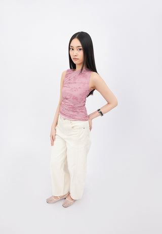 Seamline Barrel Denim Pants