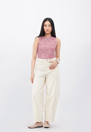 Seamline Barrel Denim Pants
