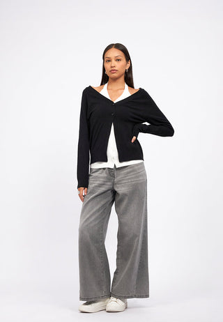 Double Waistband Wide Leg Jeans