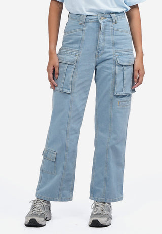 Straight Cargo Denim Pants