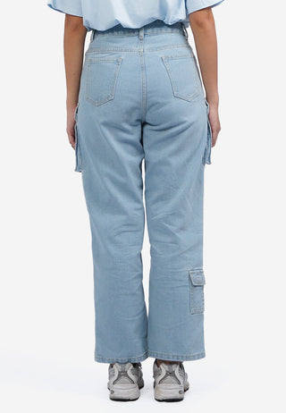 Straight Cargo Denim Pants