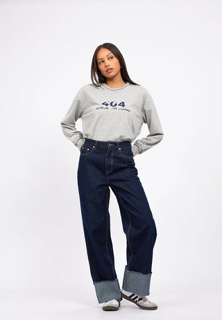 Rolled Up Wide Leg Denim Pants