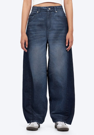 Two Tone Barrel Denim Pants